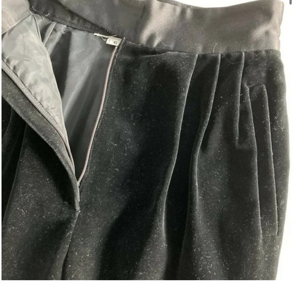 Vintage Velvet Tuxedo Satin Tie Waist High Rise Pants Size 6 - Picture 8 of 10